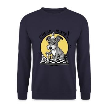 Sealyham Terrier avec échiquier pour les fans d’échecs - Sweat-shirt Unisexe - marine - Devant - Alina (178cm) & Michal (187cm)