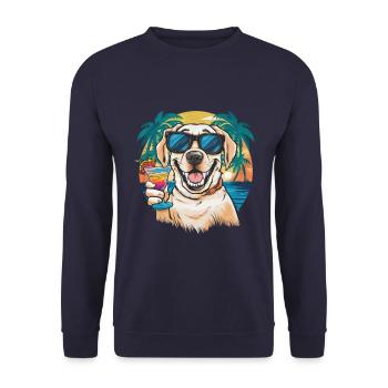 Mignon Labrador Retriever - Sweat-shirt Unisexe - marine - Devant - Alina (178cm) & Michal (187cm)
