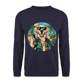 Mignon Labrador Retriever - Sweat-shirt Unisexe - marine - Devant - Alina (178cm) & Michal (187cm)