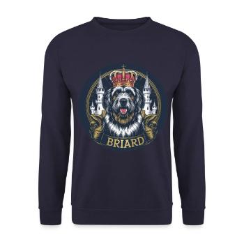 Royal Briard Dog with Crown and Lock - Unisex Sweatshirt - navy - Front - Alina (178cm) & Michal (187cm)