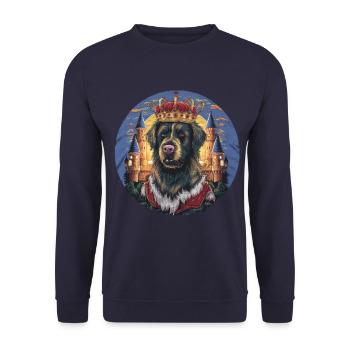 Large Münsterland dog with crown and lock - Unisex Sweatshirt - navy - Front - Alina (178cm) & Michal (187cm)