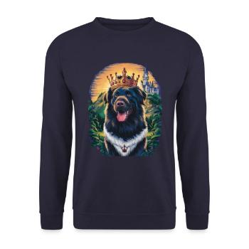 Large Münsterland dog with crown and lock - Unisex Sweatshirt - navy - Front - Alina (178cm) & Michal (187cm)
