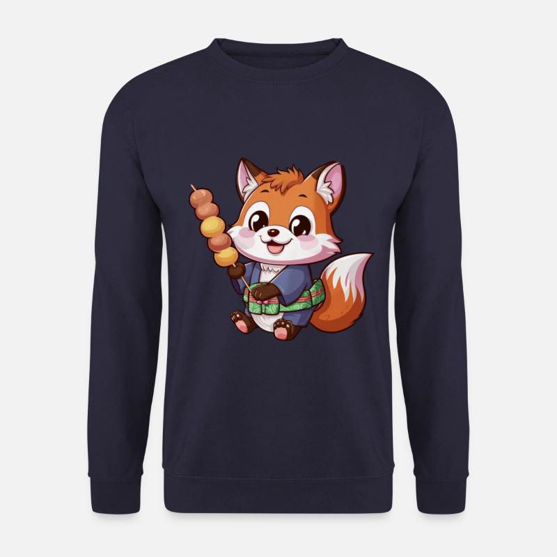 Kawaii Fuchs mit Hanami Dango - Unisex Pullover - Navy