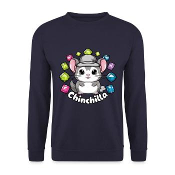 Kawaii chinchilla with bright colors - Unisex Sweatshirt - navy - Front - Alina (178cm) & Michal (187cm)