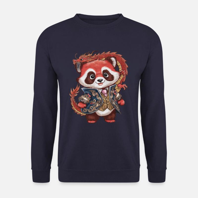 Panda roux avec dragon chinois - Sweat-shirt Unisexe - marine