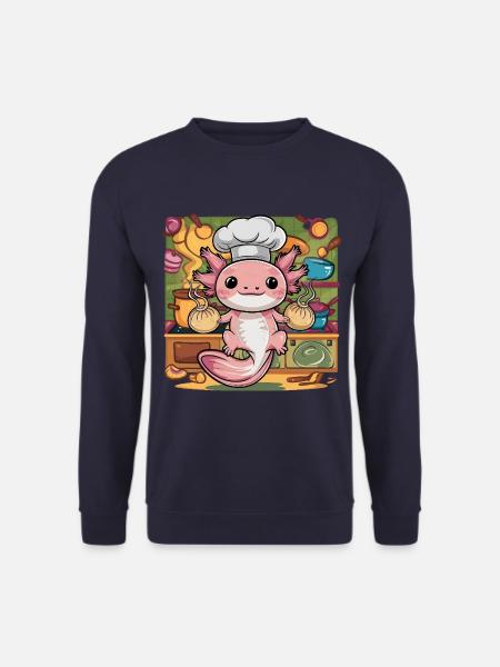 Axolotl with Japanese dumplings - Unisex Sweatshirt - navy