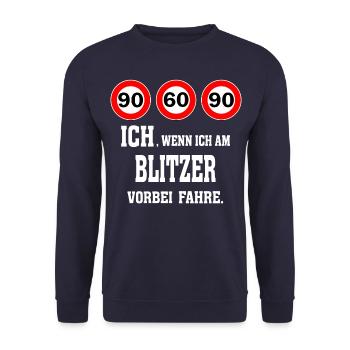 90-60-90 Si je passe devant le flash 2- voiture - Sweat-shirt Unisexe - marine - Devant - Alina (178cm) & Michal (187cm)
