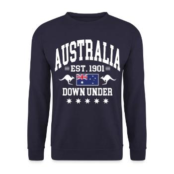 Australia - Unisex Sweatshirt - navy - Front - Alina (178cm) & Michal (187cm)