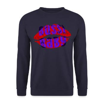 Bussi Baby Kuss kiss Austro Pop Rock Amore love - Unisex Pullover - Navy - Vorne - Alina (178cm) & Michal (187cm)