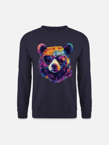 Bear Sunglasses - Unisex Sweatshirt - navy