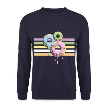 Donut im Frühling die leckere Süßigkeit. - Unisex Pullover - Navy - Vorne - Alina (178cm) & Michal (187cm)