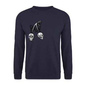 Skeleton Cherry - Unisex Pullover - Navy - Vorne - Alina (178cm) & Michal (187cm)