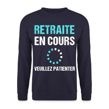 Retraite en cours humour futur retraité cadeau - Sweat-shirt Unisexe - marine - Devant - Alina (178cm) & Michal (187cm)