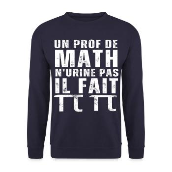 Un prof de math n' urine pas humour professeur - Sweat-shirt Unisexe - marine - Devant - Alina (178cm) & Michal (187cm)