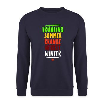 fünfte jahreszeit - Unisex Pullover - Navy - Vorne - Alina (178cm) & Michal (187cm)