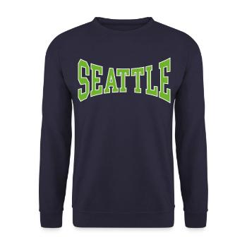 Seattle - Unisex Pullover - Navy - Vorne - Alina (178cm) & Michal (187cm)