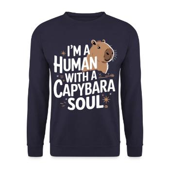 Capybara Capybara Animal rongeur - Sweat-shirt Unisexe - marine - Devant - Alina (178cm) & Michal (187cm)