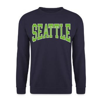 Seattle - Unisex Pullover - Navy - Vorne - Alina (178cm) & Michal (187cm)