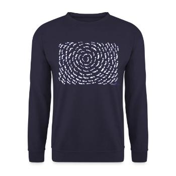UNWIND ; SEMICOLON be strong, life is beautiful! - Unisex Sweatshirt - navy - Front - Alina (178cm) & Michal (187cm)