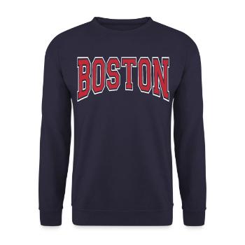 Boston - Unisex Sweatshirt - navy - Front - Alina (178cm) & Michal (187cm)