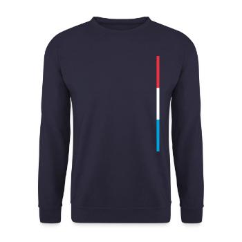 Luxemburg Streifen - Unisex Pullover - Navy - Vorne - Alina (178cm) & Michal (187cm)