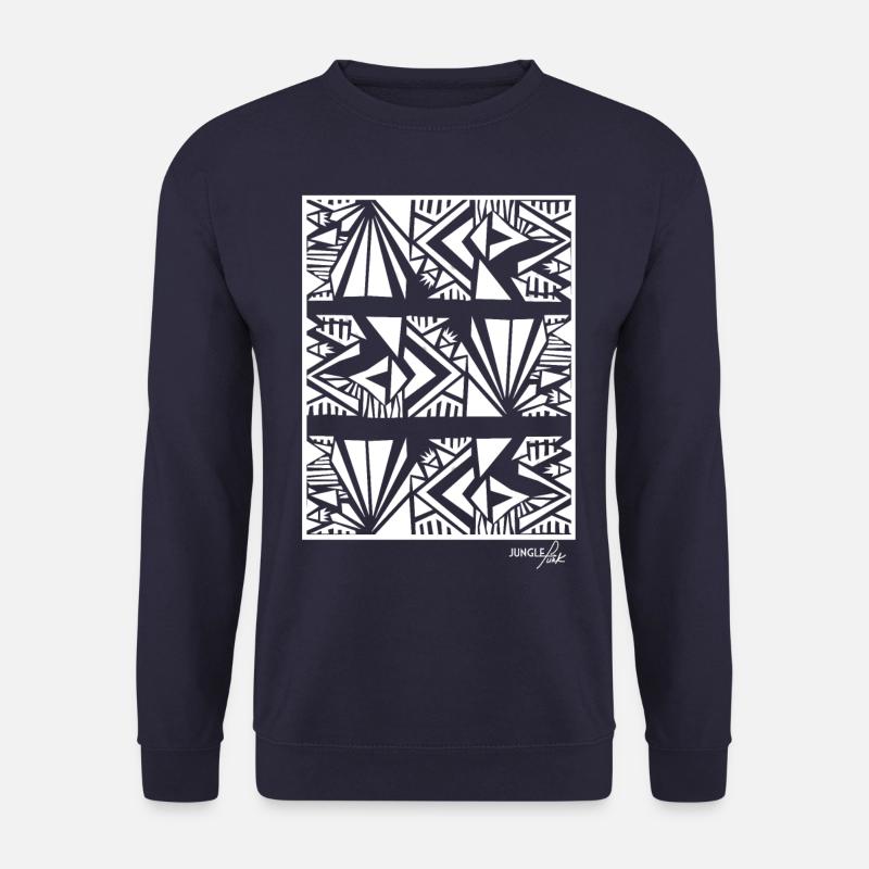 Tribal Pattern White - Unisex Sweatshirt - navy
