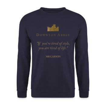 Downton Abbey If You're Tired Of Style Mr Carson - Unisex Sweatshirt - navy - Front - Alina (178cm) & Michal (187cm)