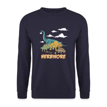 Dinosaur herbivore vegetarian | gift - Unisex Sweatshirt - navy - Front - Alina (178cm) & Michal (187cm)
