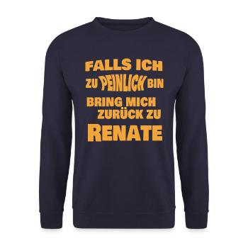 Renate - Unisex Pullover - Navy - Vorne - Alina (178cm) & Michal (187cm)
