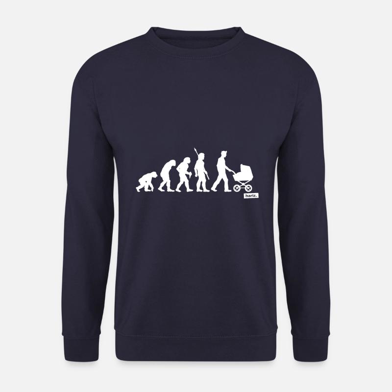 Papa Evolution HARIZ Papa Vatertag Geschenk - Unisex Pullover - Navy