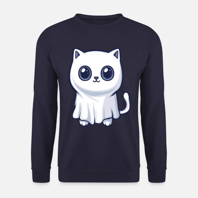 Cat Halloween Comic Ghost - Unisex Sweatshirt - navy