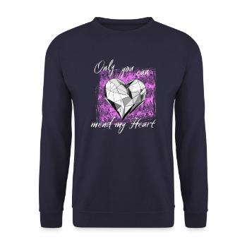 Only you can mend my heart - Sweat-shirt Unisexe - marine - Devant - Alina (178cm) & Michal (187cm)