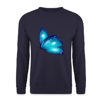 Butterfly gifts shirt. Brown colorful exotic animal - Unisex Sweatshirt - navy - Front - Alina (178cm) & Michal (187cm)