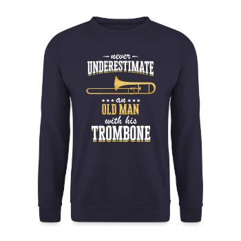 Trombone - Sweat-shirt Unisexe - marine - Devant - Alina (178cm) & Michal (187cm)