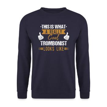 Trombone - Sweat-shirt Unisexe - marine - Devant - Alina (178cm) & Michal (187cm)