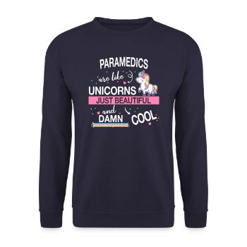 Rettungssanitäter - Unisex Pullover - Navy - Vorne - Alina (178cm) & Michal (187cm)