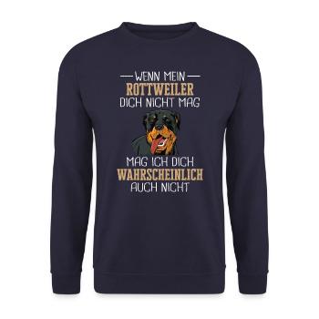 Rottweiler Hund Haustier Hundehalter Rottweiler - Unisex Pullover - Navy - Vorne - Alina (178cm) & Michal (187cm)