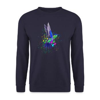Hummingbird Hummingbird Bird Hummingbird Animal - Unisex Sweatshirt - navy - Front - Alina (178cm) & Michal (187cm)
