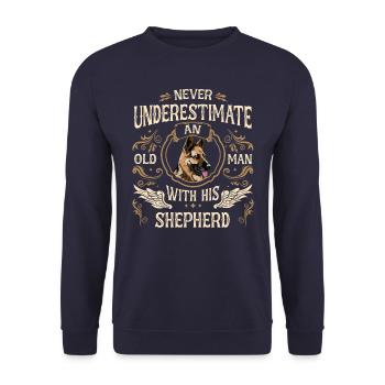 Deutscher Schäferhund Hund - Unisex Pullover - Navy - Vorne - Alina (178cm) & Michal (187cm)
