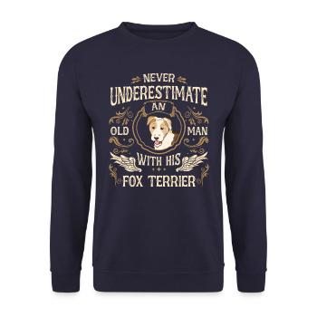 Fox Terrier Dog - Unisex Sweatshirt - navy - Front - Alina (178cm) & Michal (187cm)