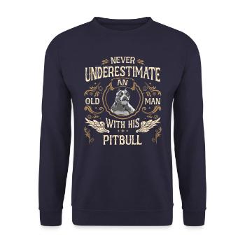 Pitbull Dog - Unisex Sweatshirt - navy - Front - Alina (178cm) & Michal (187cm)