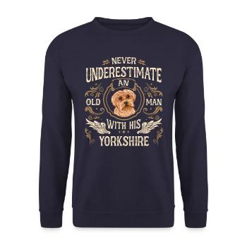 Yorkshire Terrier Hund - Unisex Pullover - Navy - Vorne - Alina (178cm) & Michal (187cm)