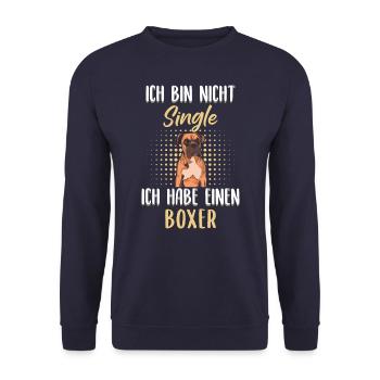 Deutscher Boxer Hund Hundehalter Hunde Boxer - Unisex Pullover - Navy - Vorne - Alina (178cm) & Michal (187cm)