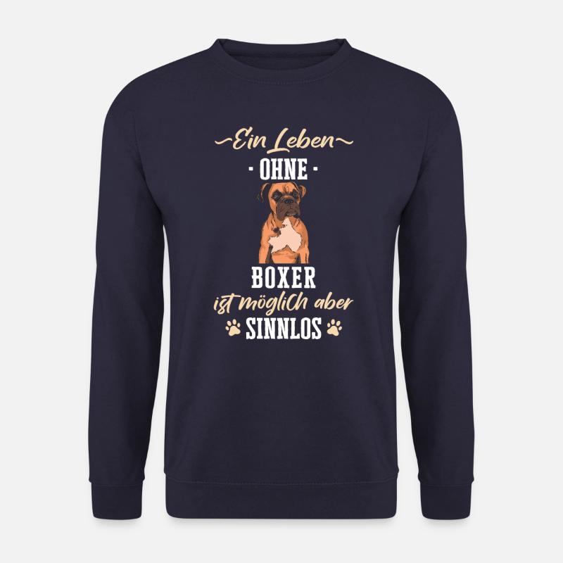 Deutscher Boxer Hund Hundehalter Hunde Boxer - Unisex Pullover - Navy