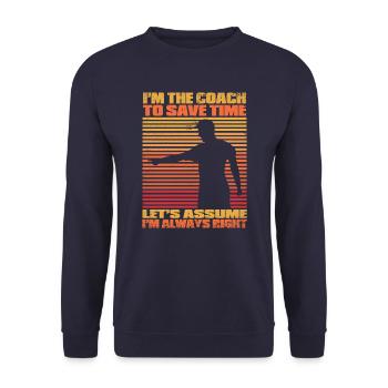 Coach Trainer - Unisex Sweatshirt - navy - Front - Alina (178cm) & Michal (187cm)