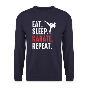 Karaté Karaté Combattant Arts Martiaux - Sweat-shirt Unisexe - marine - Devant - Alina (178cm) & Michal (187cm)