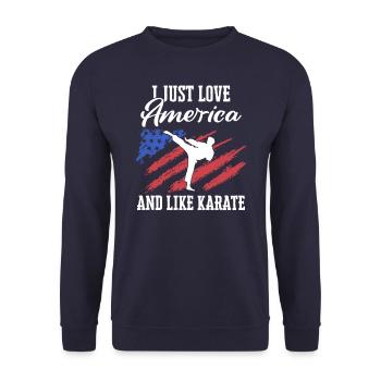 Karaté Karaté Combattant Arts Martiaux - Sweat-shirt Unisexe - marine - Devant - Alina (178cm) & Michal (187cm)