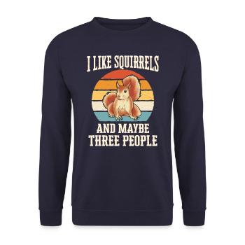 Squirrel Animal - Unisex Sweatshirt - navy - Front - Alina (178cm) & Michal (187cm)