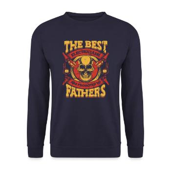 Electrician Electronics Technician Craftsman Profession Saying - Unisex Sweatshirt - navy - Front - Alina (178cm) & Michal (187cm)