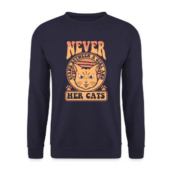 Chat Chats Amoureux Chat Propriétaire ChatOn - Sweat-shirt Unisexe - marine - Devant - Alina (178cm) & Michal (187cm)